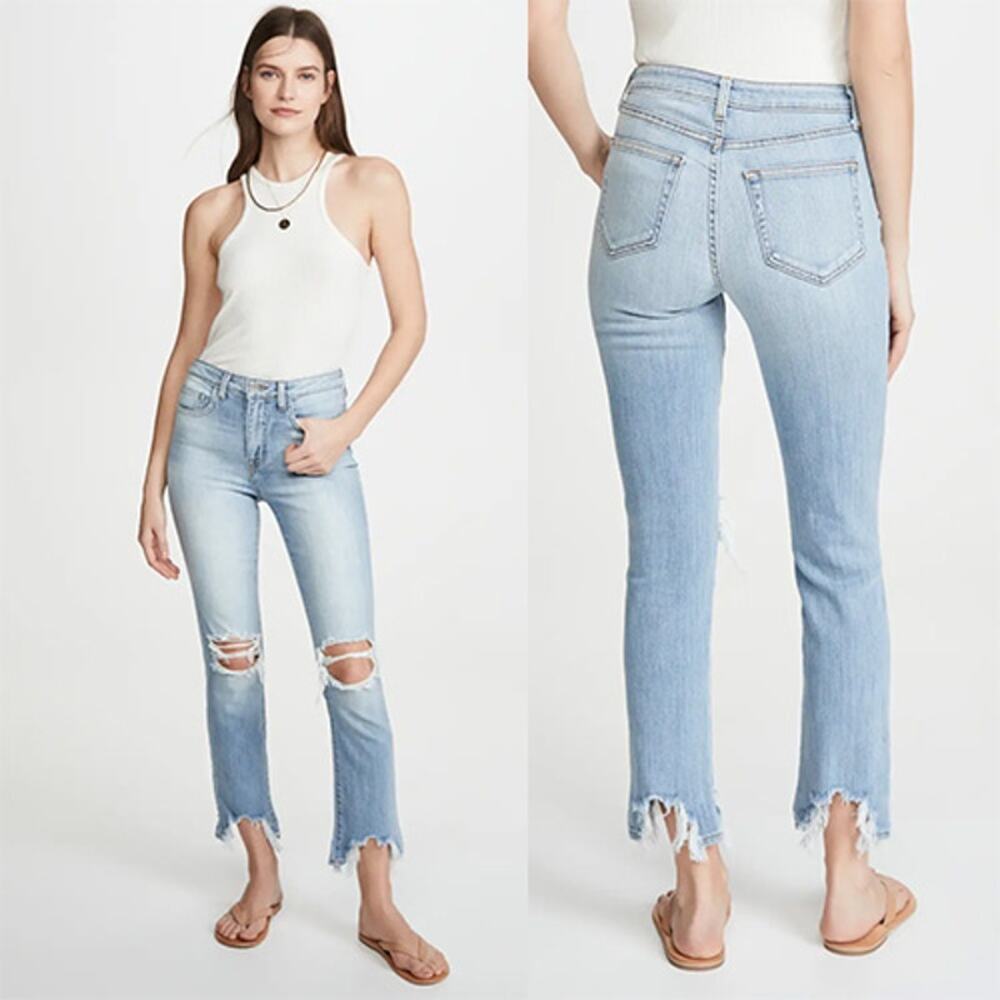NEW L'Agence High Line High Rise Light Wash Skinny Denim Jeans Classic Brassie